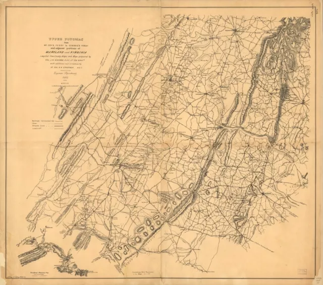 A4 Reprint of Lakes And Rivers Map Upper Potomac