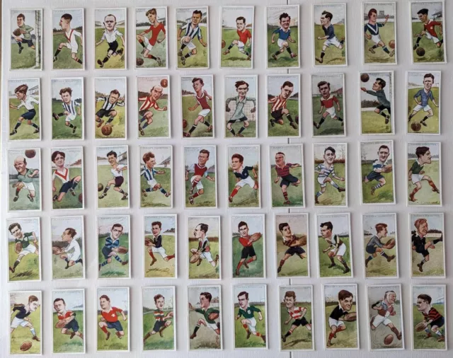 John Player 50 Cigarette Cards Footballers Caricatures by RIP 1926 Complete Set