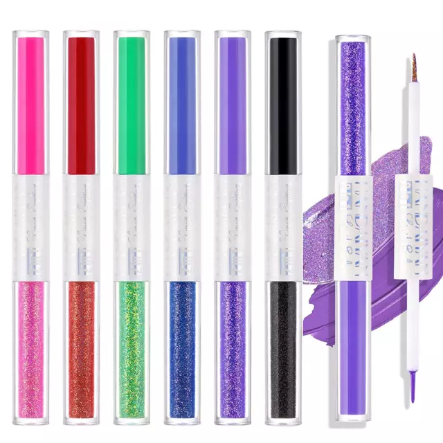 12 Farben Matte & Glitter Liquid Eyeliner Set Neon Shimmer Colorful Eyeliner Wis