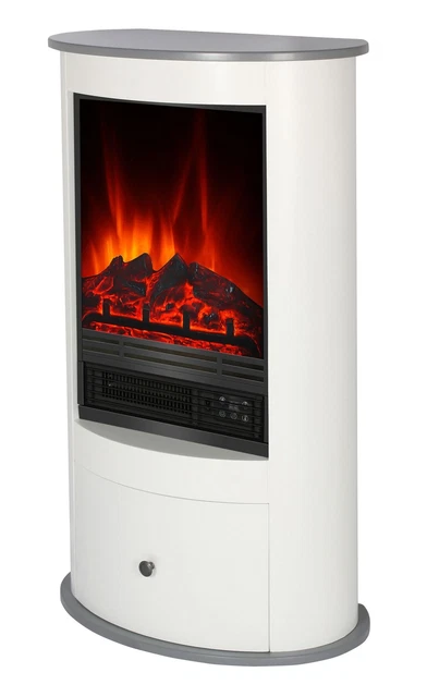 El Fuego Elektrokamin "Wien II" weiß Heizung Ofen Kamin 900/1800 Watt LED Glut