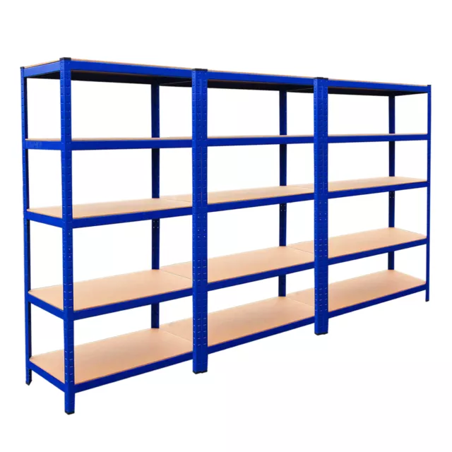 3 Racking Shelving Bays 5Tier Garage Unit Storage Racks Heavy Duty Steel Shelves 2