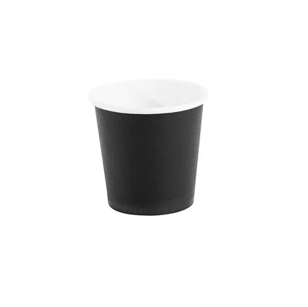 50pk 4oz White Black or bamboo cups with lid Takeaway disposable espresso  coffee