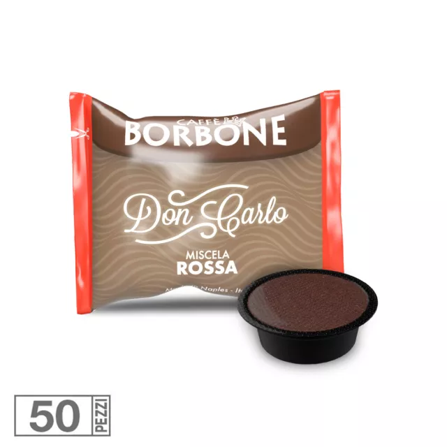 50 Capsules Caffe' Borbone miscela rossa don carlo Compatible lavazza Modo Mio