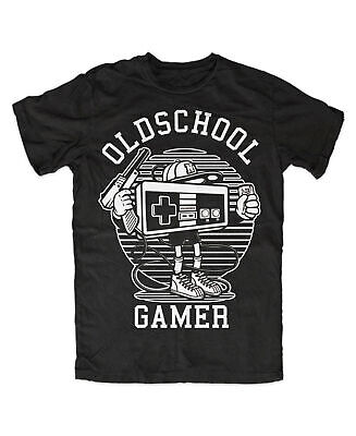 T-shirt giocatore vecchia scuola M2 gioco, giocatore, nerd, culto, divertimento, video, punteggio alto, TV