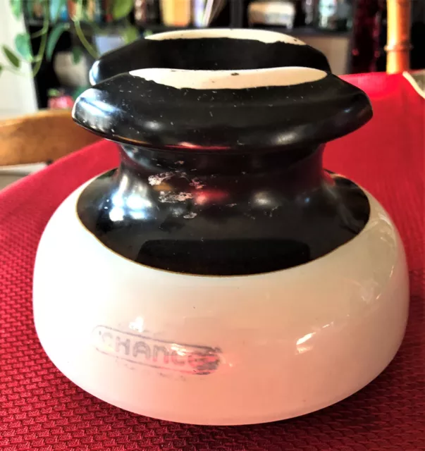 Large 5 3/4" Diameter Vintage Chance  Mushroom Porcelain Electrical Insulator