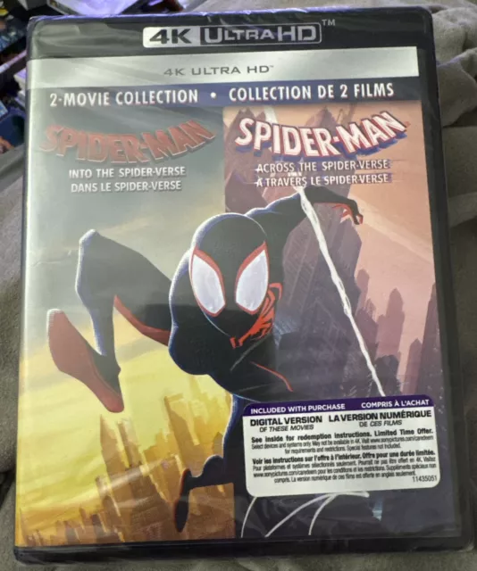 Spider-Man Across & Into the Spider-Verse 4K UHD Blu Ray 2-Disc Set NEW SEALED