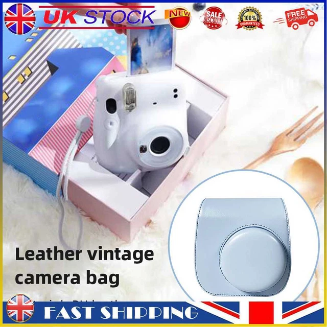 Instant Camera Bags PU Leather for Fujifilm Instax Mini 12/11/9/8 (Blue) #gib