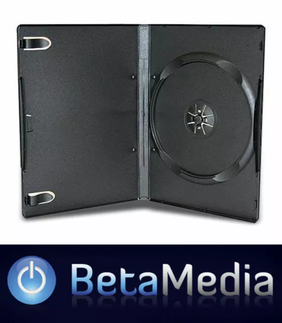 25 x Single Black 7mm Slim Quality CD DVD Cover Cases - Slimline Spine DVD case