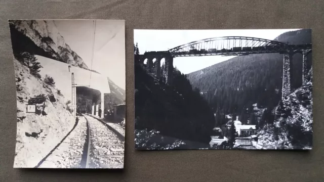 8583 2 Pressefotos 2 ÖBB Viadukte mit Dampfzug 1930/56