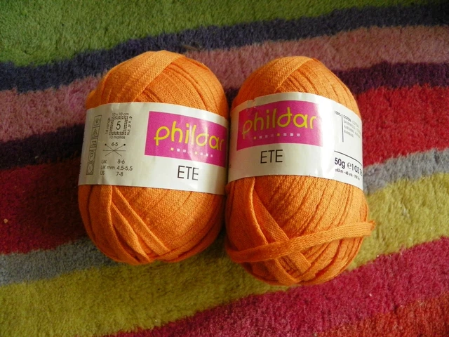 Lot De 3 Pelotes De Coton Phildar Savane N°4 - 50 G Chacune, Couleur Beige, Pour Tricot Printemps/été