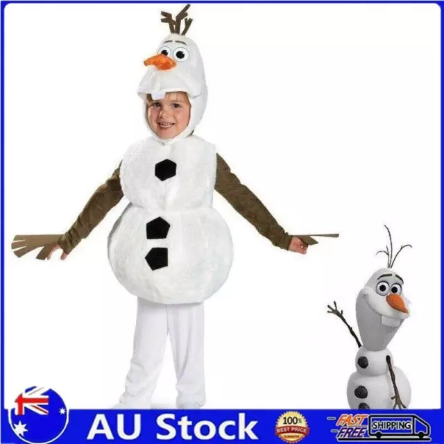 Kids Frozen Olaf Snowman Cosplay Costume Jumpsuit Party Fancy Dress Up Christmas
