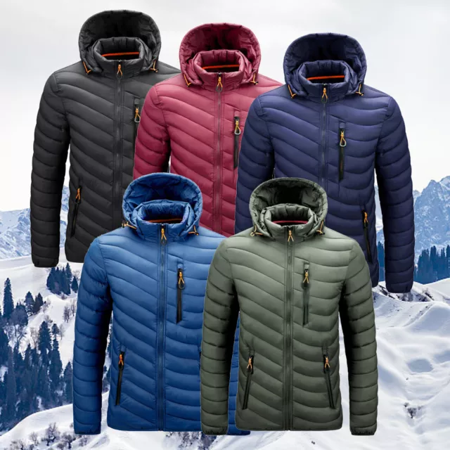 Mens Puffer Winter Down Jacket Coat Lightweight Quilted Warm Packable Outwear