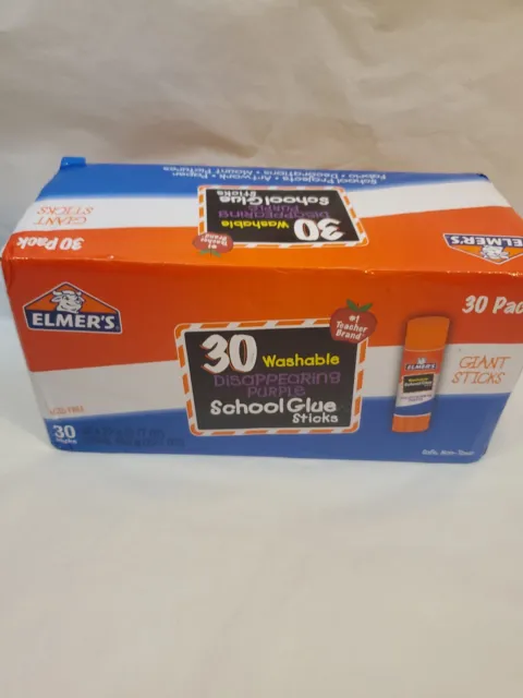 Elmer's Washable School Glue Stick, 0.77 Ounces, Disappearing Purple, Pack of 30