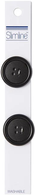 Paquete de 6 botones Slimline serie 2 negros 4 orificios 1" 2/paquete -SL2108