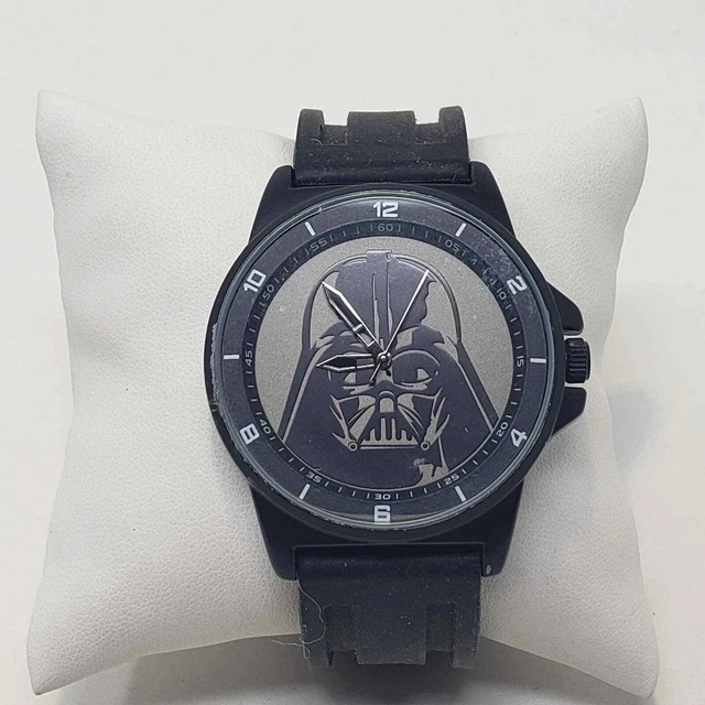 Star Wars Darth Vader Accutime Wristwatch Watch Black Gran Silicone Band Helmet