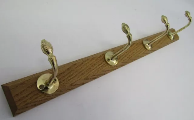 Oak Handmade Wooden Childrens Coat Rack Keys Jewellery Hanging Rail Rack