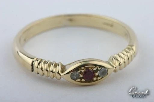 Rubin Ring 14kt 585 Gelbgold Rubine Zirkonia Gr 48