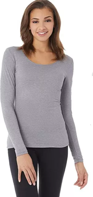 32 Degrees Cozy Heat Mock Neck Top Heather Charcoal Size Large - Nwt