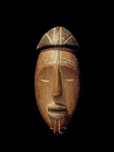 African masks antiques tribal Face vintage Wood Carved Hanging African -3461