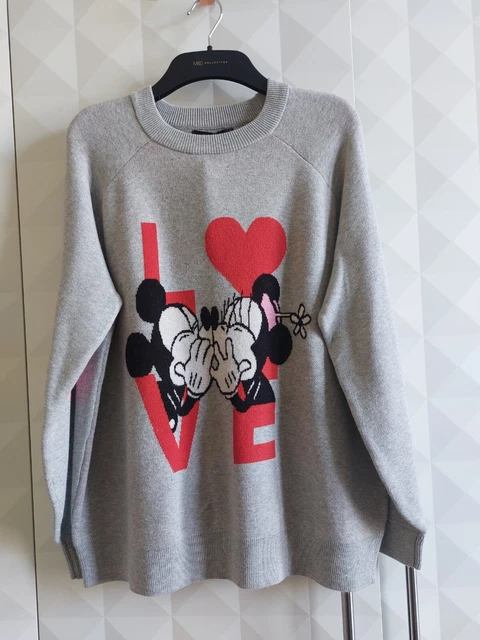 OFFIZIELLER DISNEY MICKEY & MINNIE MAUS GRAUER PULLOVER VON M&S. MEDIUM. Neu mit Etikett