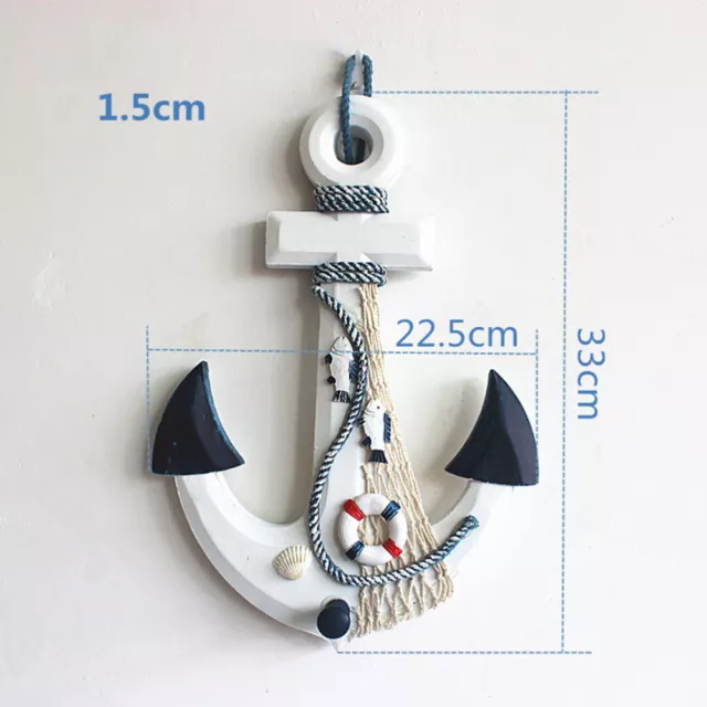 Wood Anchor Rope Nautical Boat Steering Wheel Rudder Anchor Wall Decor