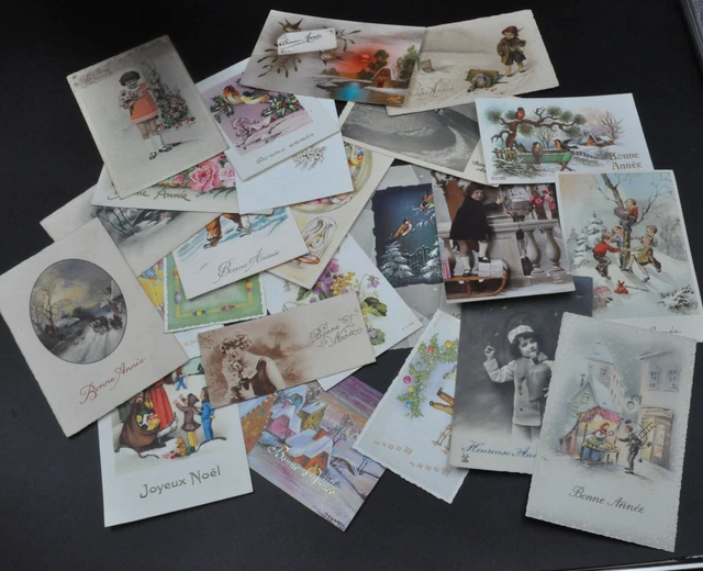 CPA Ancienne carte postale Lot de 23 Noël et bonne année collection