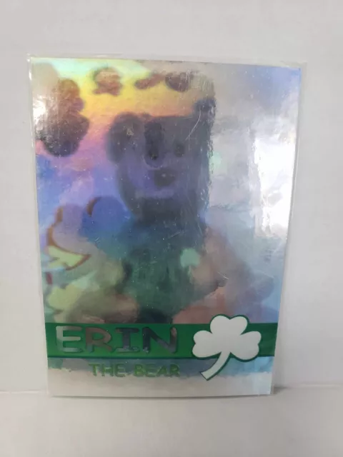 1999 Ty Beanie Babies Series II Rare Bear  Holographic Green #293 Erin the Bear