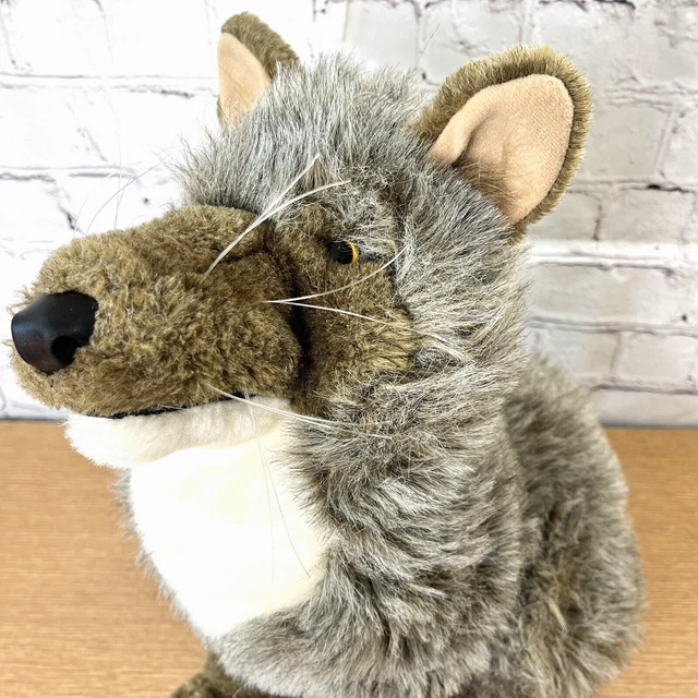Folkmanis Hand Puppet Coyote Wolf Realistic Full Body Sitting Plush 16" sitting
