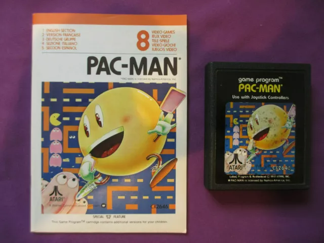 Jeu Atari 2600 - 8 - Pac-Man - Cx2646 - Avec Notice D'origine