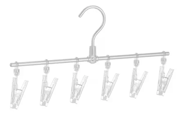 MUJI Aluminum Straigh Laundry Hanger Dry Hanging Rack 6 Clips JAPAN