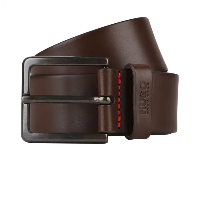 Cintura da uomo marrone Hugo Boss Gionio in pelle taglia 115 cm 44R NUOVA