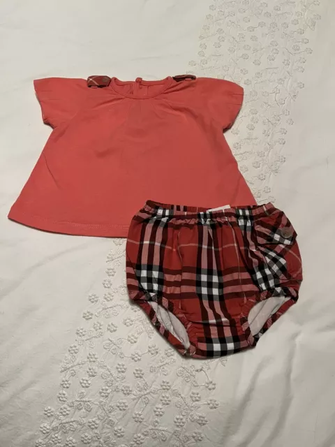 Burberry Baby Girls Outfit, Age 3 Months