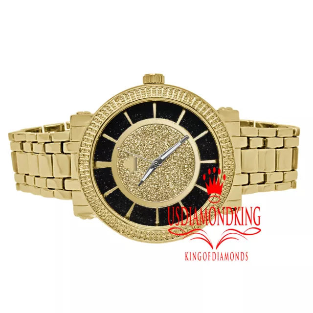 Montre à bracelet en métal jo rodéo jojino pour homme cadran diamant véritable finition or jaune 14 carats