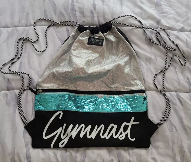 Justice Girls Sport Club Gymnast Embellished Drawstring Bag