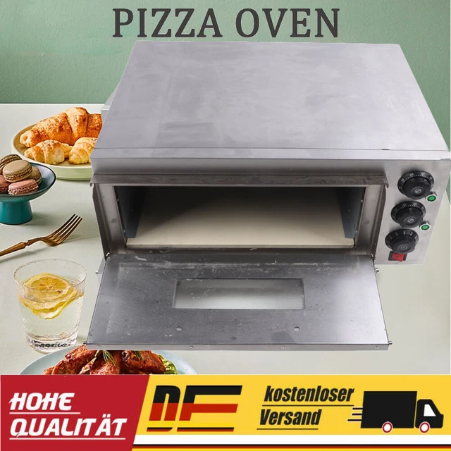 Elektrischer Pizzaofen Pizzabackofen Pizzamaker 1 Kammer Gastro Backofen 2000W