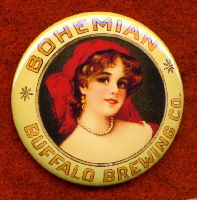 - Buffalo Brewing Co STYLE  Bohemian Beer RP Pocket *Mirror* Victorian Girl