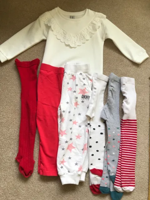 Girls 2-3 years clothes bundle, jumper, leggings, tights