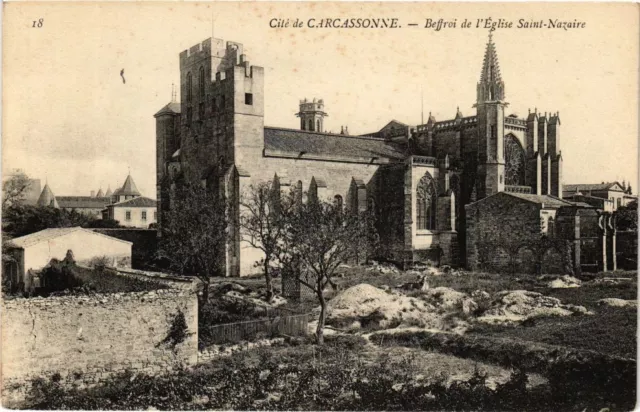 CPA Cité de CARCASSONNE-Beffroi de l'Église St-Nazaire (260945)