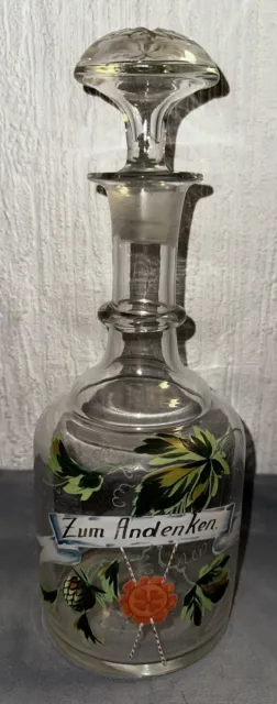 Original Biedermeier Glas Flacon Flakon Karaffe