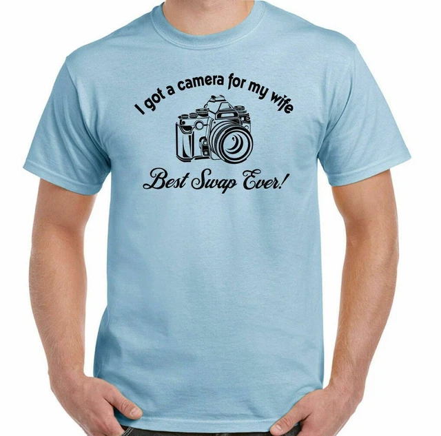 Fotografia T-Shirt Uomo Divertente DSLR Foto Lente Fotocamera Per My Wife