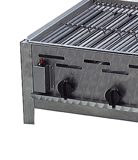 Edelstahl Gastrobräter 5 flammig mit Rost wahlweise 98 x 53 x 27 cm Gasgrill 2