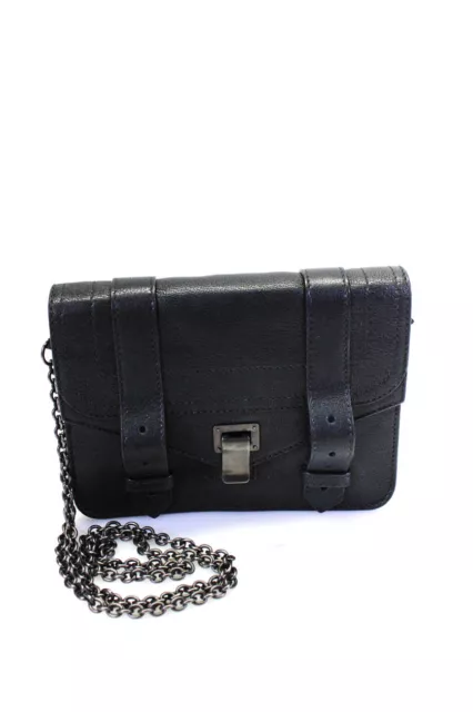 Proenza Schouler Womens PS1 Large Chain Lux Wallet Handbag Black Leather