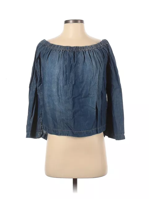 CLOTH & STONE Women Blue Long Sleeve Blouse S $14.74 - PicClick