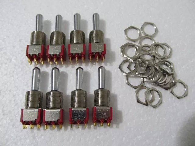 8X TOGGLE SWITCH C&K 7205, DPDT 5A 120V - Mom-Off-Mom