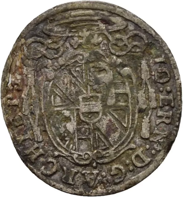 SALZBURG Halber Batzen (2 Kreuzer) 1696 Johann Ernst Graf Thun 0,9 g #O1356