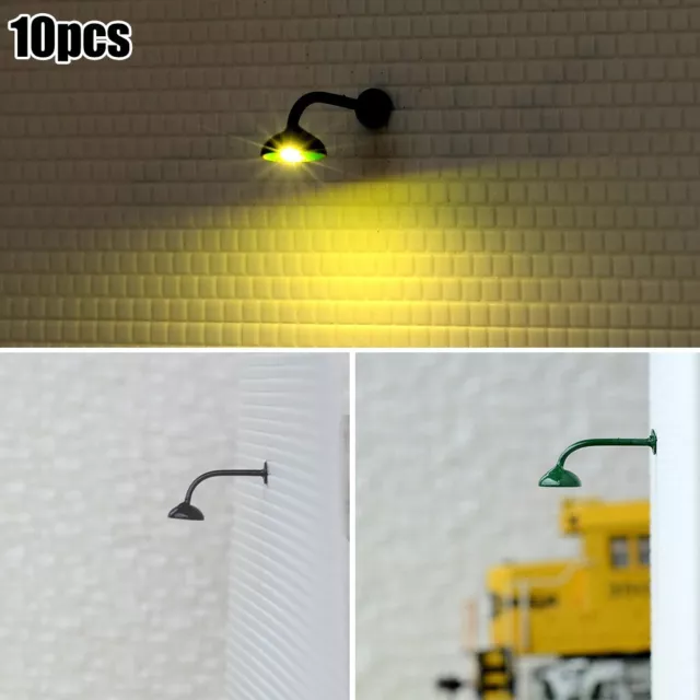 10 x OO / HO Gauge LED Wall Lights Model Street Lamps Railway Lamp Posts