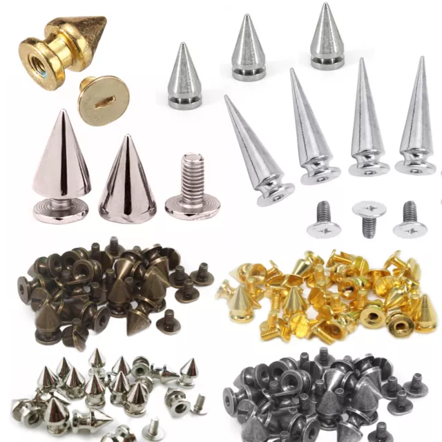 Screwback Studs Spike Cone Shape Rivets for Leather Coat Handbag Purses Clothing