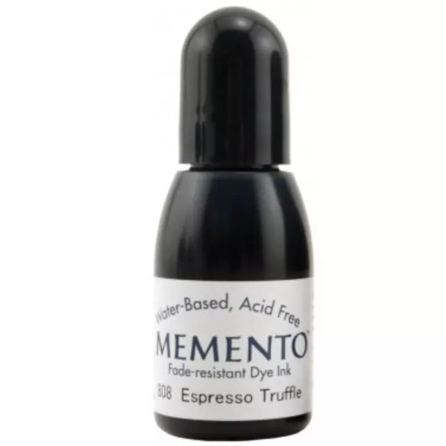 Tsukineko Memento Dye Water Based Ink REFILL Reinker Espresso Truffle 808