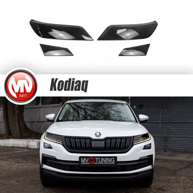 Cubiertas de faros delanteros variante Light Smoke para Skoda Kodiaq 2016 -...