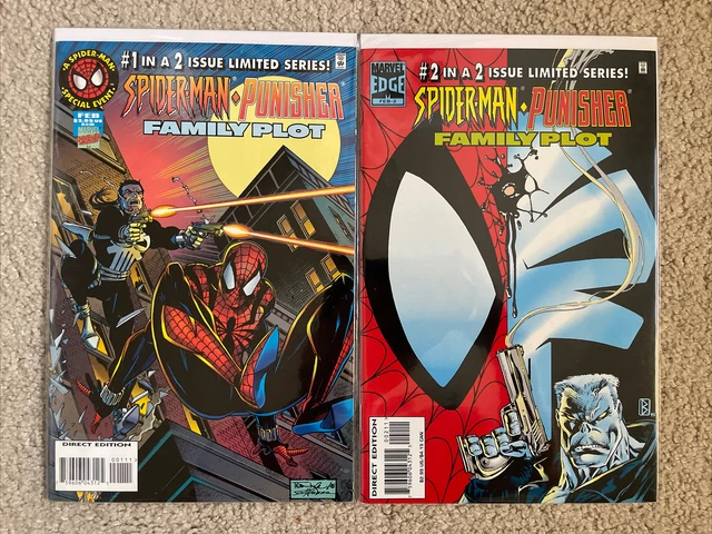 Spiderman Punisher Family Plot 1-2 Complete Limited Series Set 1996 Marvel Comic Spiderman Punisher Family Plot 1-2 Complete Limited Series Set 1996 Marvel Comic